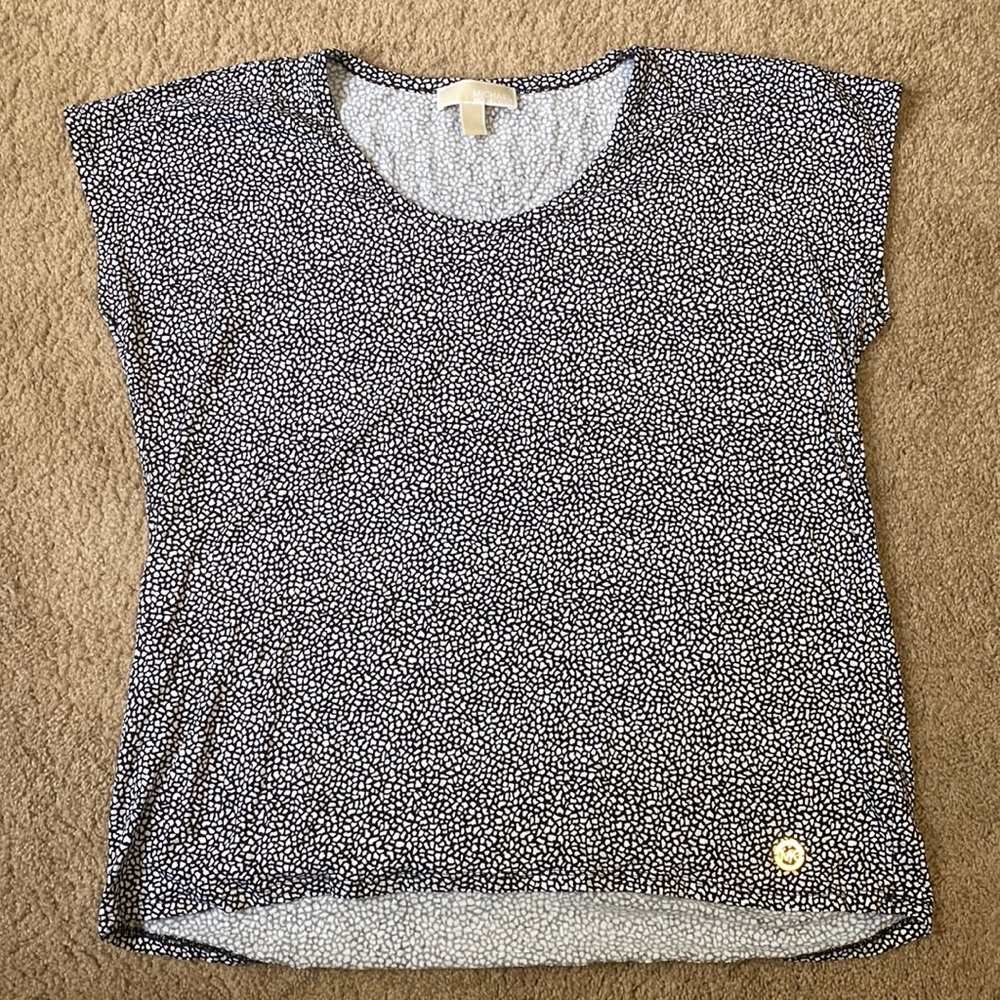 Michael Kors Stone/Animal Print Top